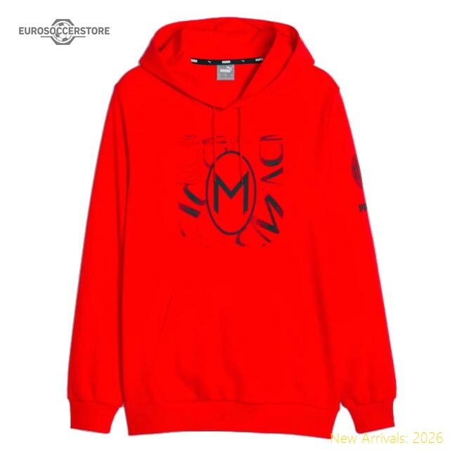 2023-2024 Ac Milan Ftblcore Graphic Hoody (red) - Economical