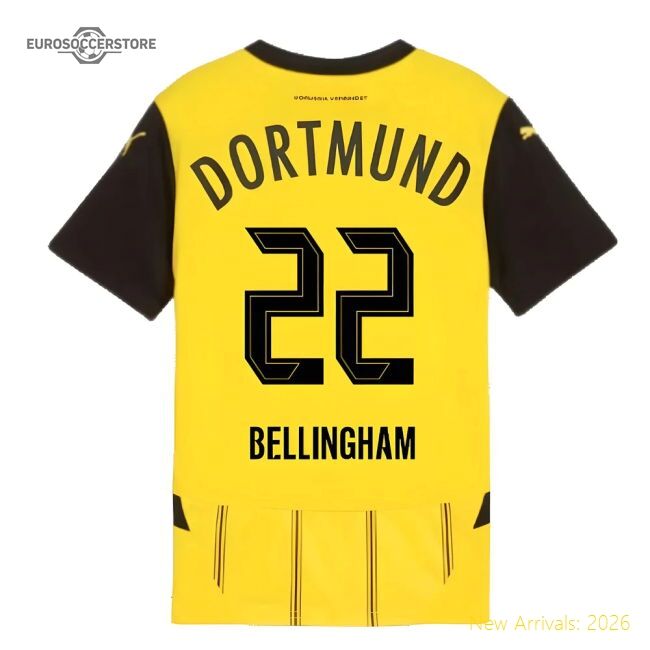 Professional-Grade 2024-2025 Borussia Dortmund Home Shirt (Kids) (Bellingham