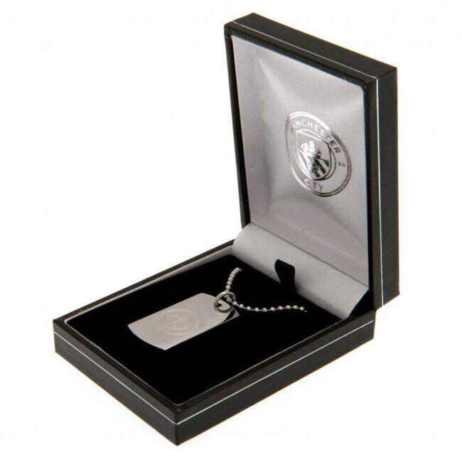 Men's Manchester City FC Engraved Dog Tag & Chain