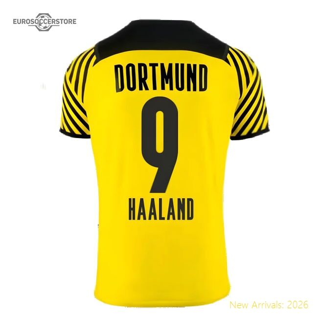 High-quality 2021-2022 Borussia Dortmund Home Shirt (kids) (haaland 9)