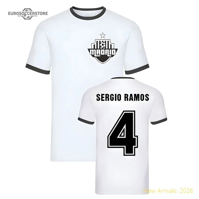 Supporter Best-Selling Sergio Ramos Madrid Ringer Tee (White)