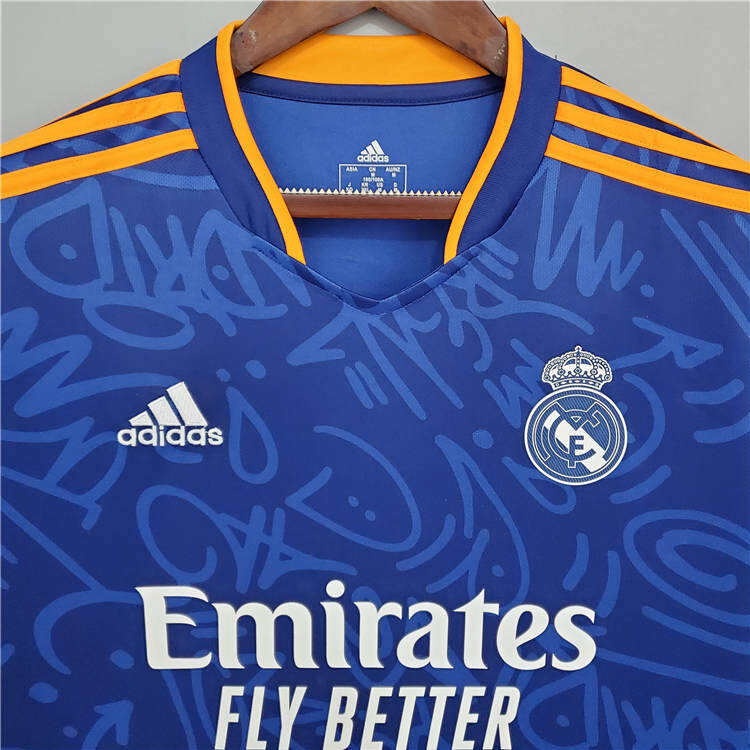 Real Madrid 21-22 Away Blue Soccer Jersey Football Shirt - Official