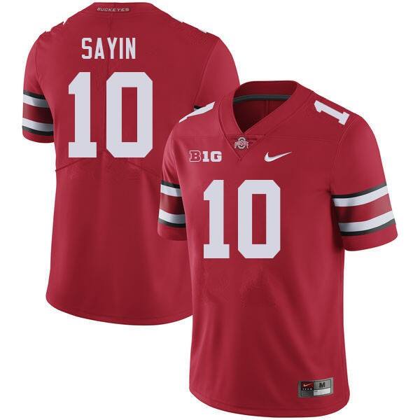 Men Ohio State Buckeyes #10 Julian Sayin Red Nike Stitch Jerseys