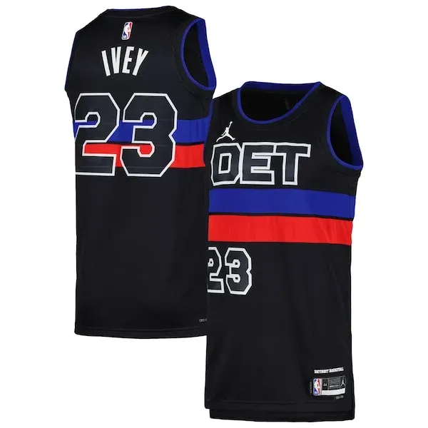 Superior Jaden Ivey DET Basketball Jersey - Black - Licensed Product