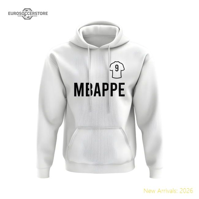 Excellent Kylian Mbappe Real Madrid Number Hoody (white)