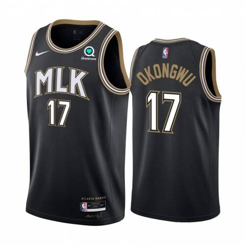 ATL #17 Onyeka Okongwu Elite 2020 City NBA Jersey - Black Swingman
