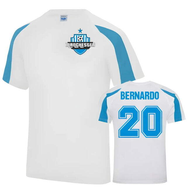 Vintage Man City Bernardo Silva Man City Sports Training Jersey (Wh...