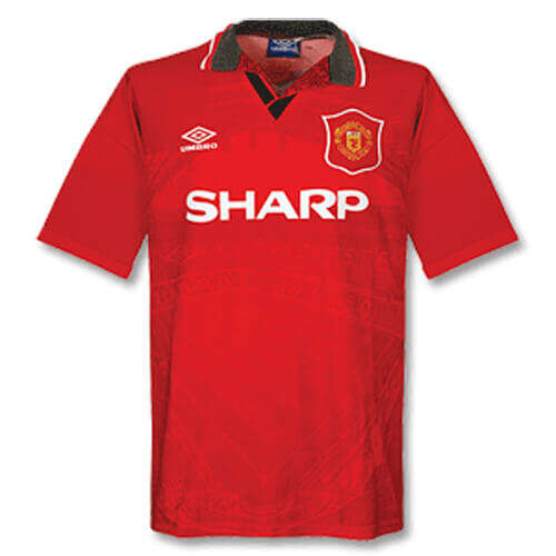 94-96 MANCHESTER UNITED HOME RED RETRO SOCCER JERSEY SHIRT - Official
