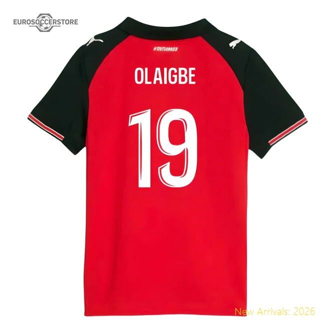 Best-Selling 2025-2026 Stade Rennais Home Shirt (Kids) (Olaigbe 19)