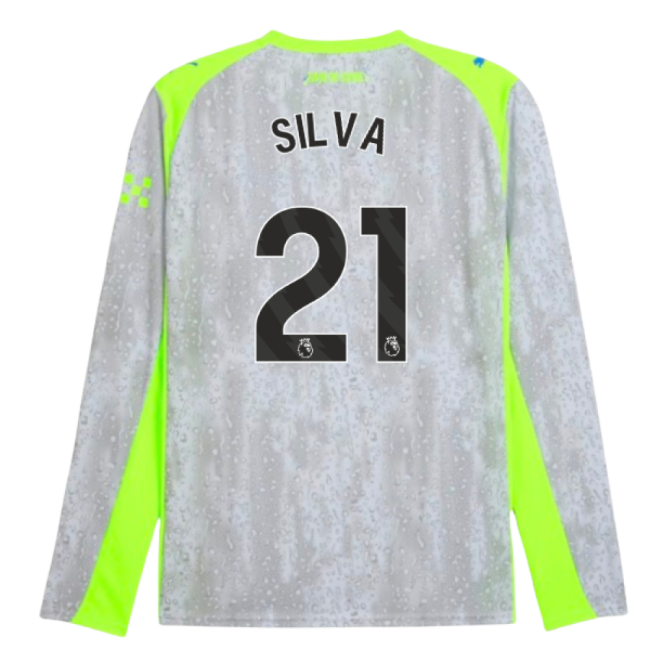 2025-20 Man City Third Football Kit Silva Printing L M S