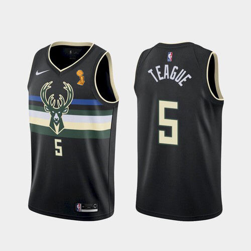 MIL #5 Jeff T. Superior 2021 Finals NBA Jersey - Black Swingman