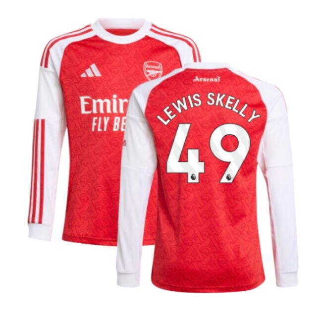 2025-2026 Arsenal Long Sleeve Home Shirt (Kids) (Lewis Skelly 49)