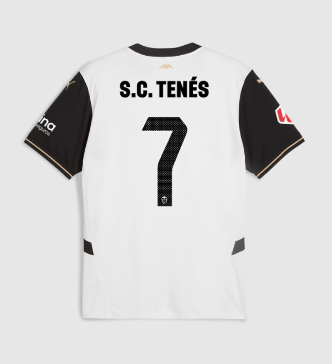 Valencia CF Home S.C. TENÉS 7 Football Jersey for the 24-25 Season