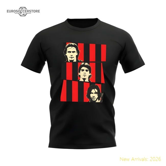 Excellent Inzaghi Kaka Pirlo Ac Milan Trio Fan T-shirt (black)