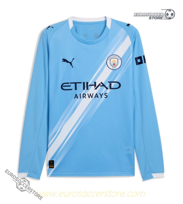 25-26 Season Manchester City Home Long-Sleeve Football Jersey