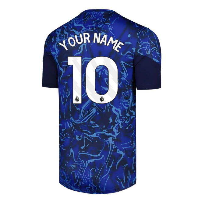 2025-2026 Everton Pre Match Short Sleeve Tee (Blue) (Your Name)