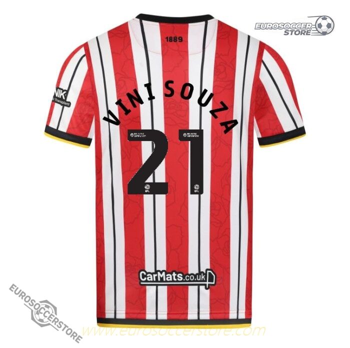 Sheffield United 24-25 Home VINI SOUZA 21 Football Jersey