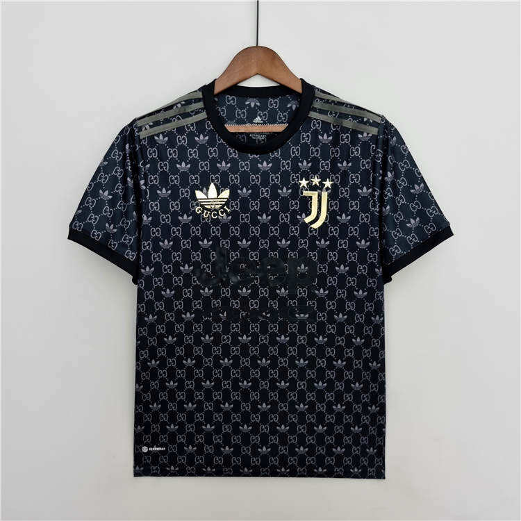 2223 Juventus Gucci Black Soccer Jersey Football Shirt - Official