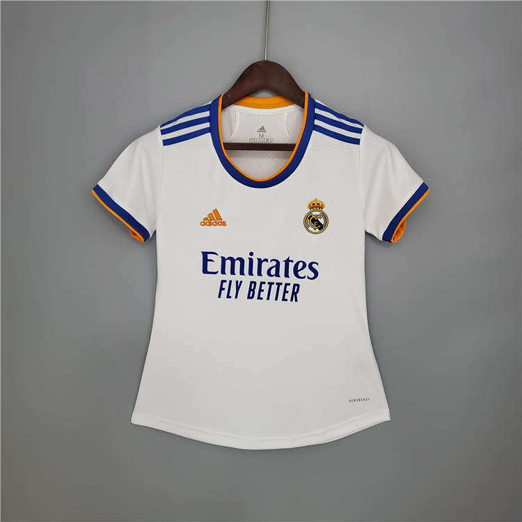 Real Madrid 21-22 Home White Women's Soccer Jersey Football Shirt -
