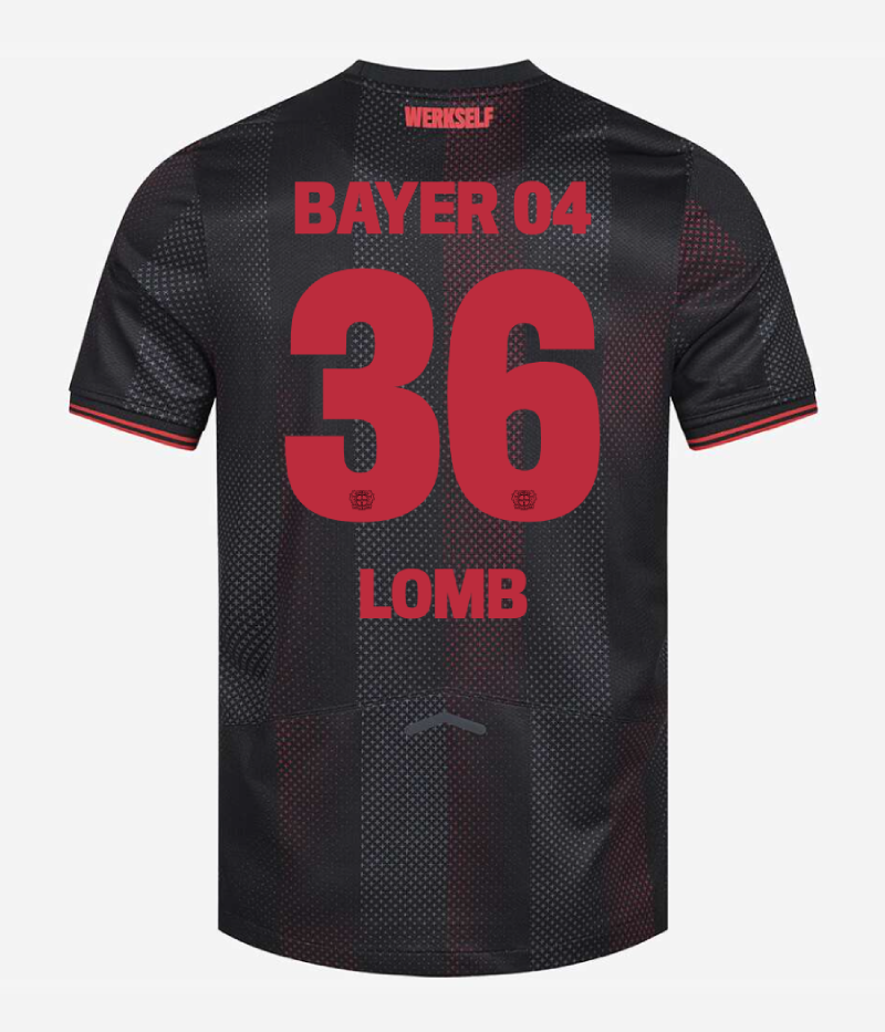 Bayer 04 Leverkusen's Home LOMB 36 Football Jersey for the 25-26 Season