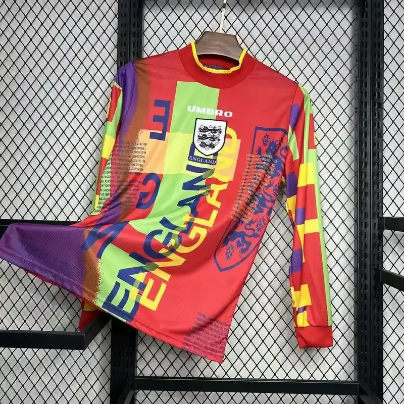 1996 England Goalkeeper Long Sleeve Soccer retro kit