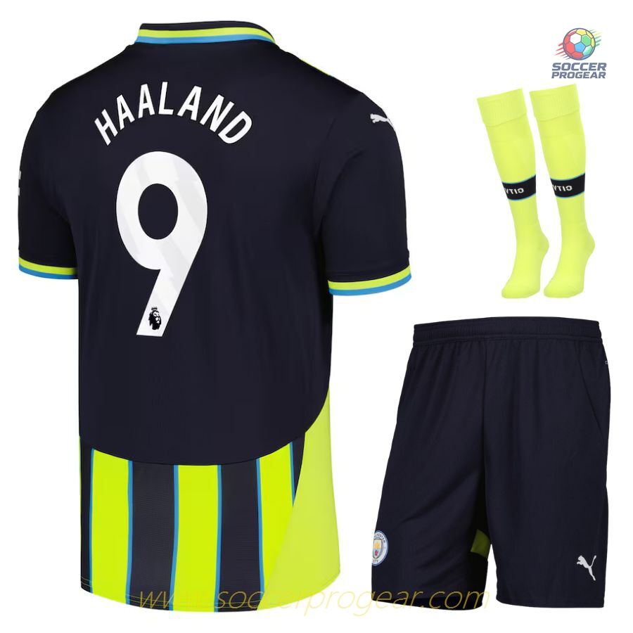 Manchester City Away Child Kit Shirt 2024/25 Collection Haaland