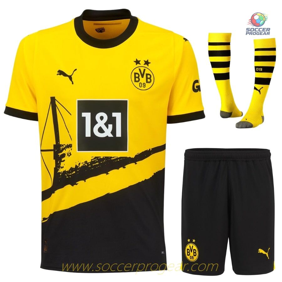 BVB DORTMUND German Bundesliga HOME CHILDREN'S KIT JERSEY 2023 2024
