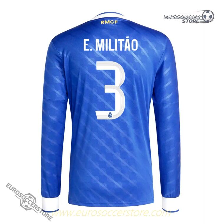 E. MILITÃO 3 Long Sleeve Third Jersey of Real Madrid for the 25-26 Season