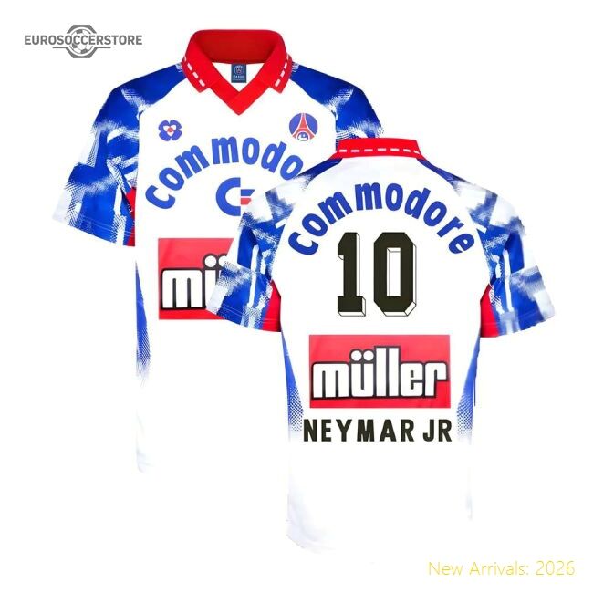 Fan-Favorite Psg 1992 Home Retro Football Shirt (Neymar Jr 10)