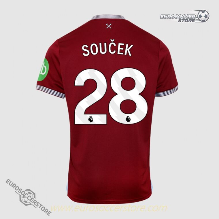 West Ham United 25-26 Season Home Jersey with SOUČEK 28 Printing