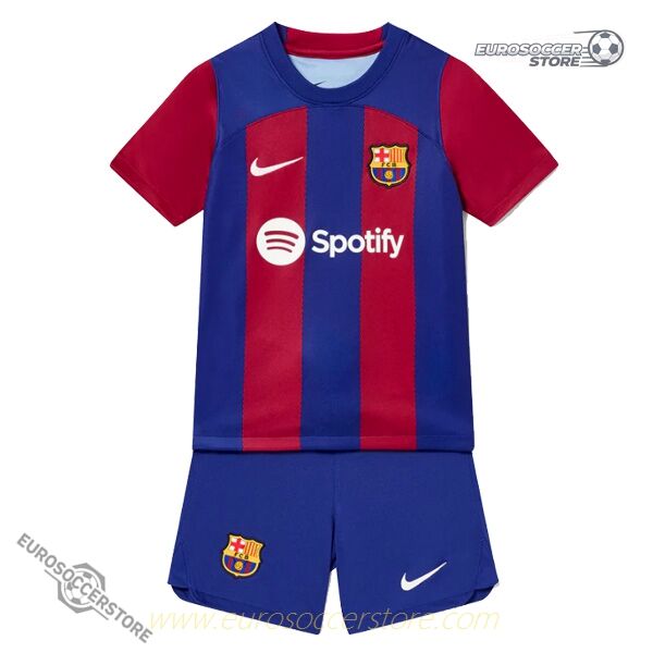 Kids' Barcelona Home Football Jersey Kit for the 23-24 Season