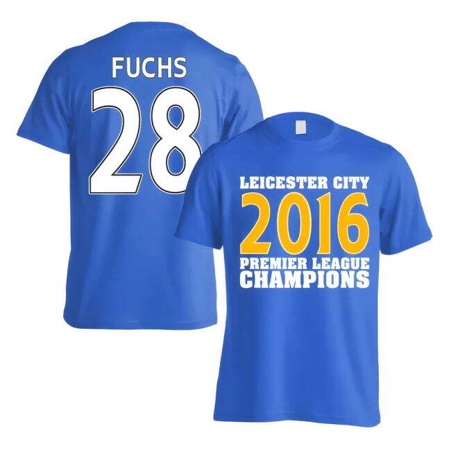 retro Leicester City 2016 Premier League Champions T-Shirt (Fuchs 2...