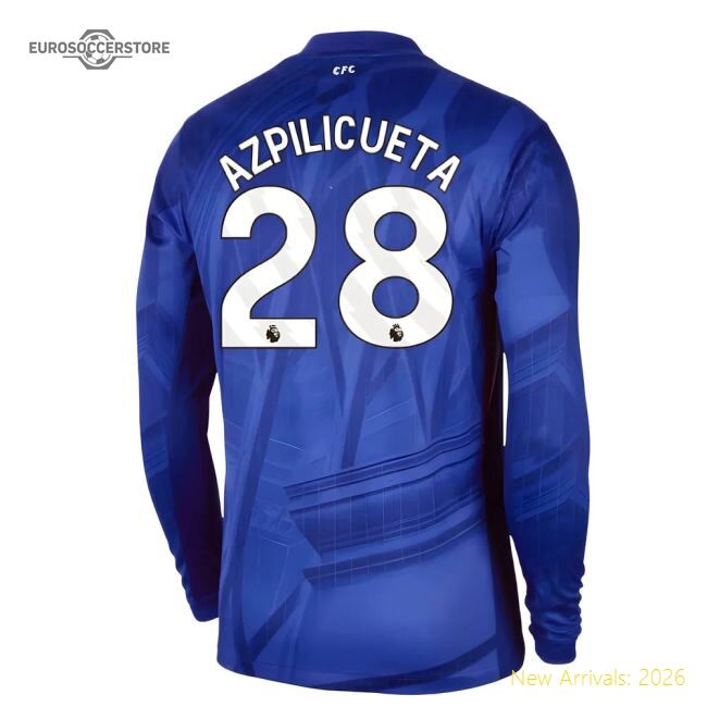 Premium 2025-2026 Chelsea Home Long Sleeve Shirt (azpilicueta 28)