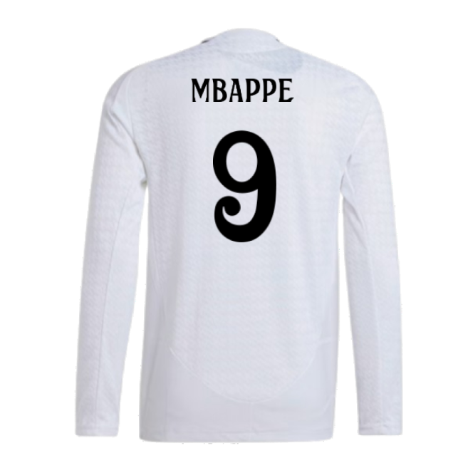 2024-2025 Real Madrid Home Football Shirt (Mbappe 9) Reinforced Seams