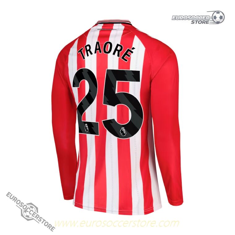 Sunderland 25-26 Season Home Long Sleeve TRAORÉ 25 Football Jersey