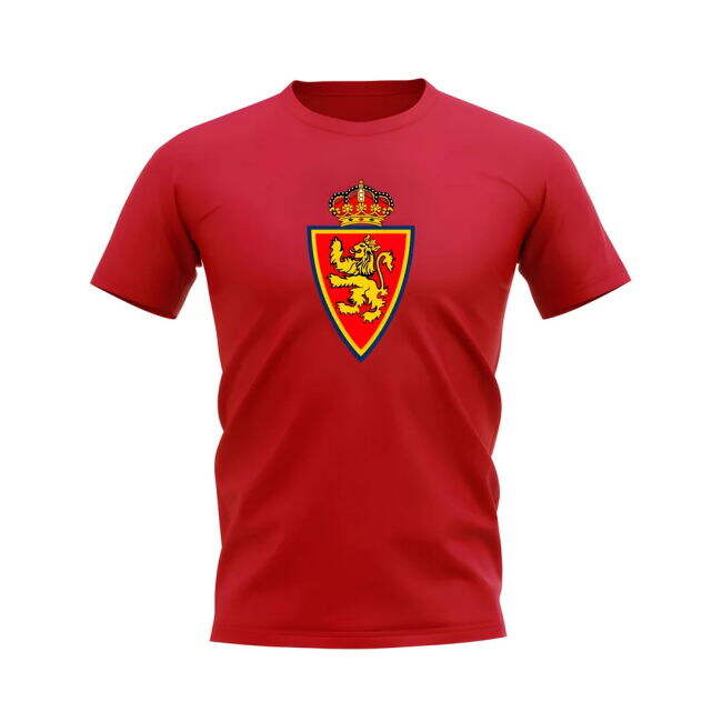 Real Zaragoza Badge T-Shirt - Red (Adult