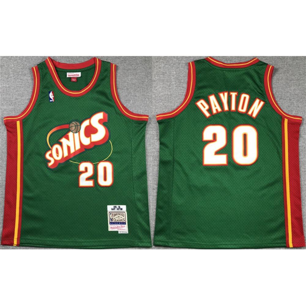 Youth Oklahoma City Thunder #20 Gary Payton Green Stitched Basketball Jersey