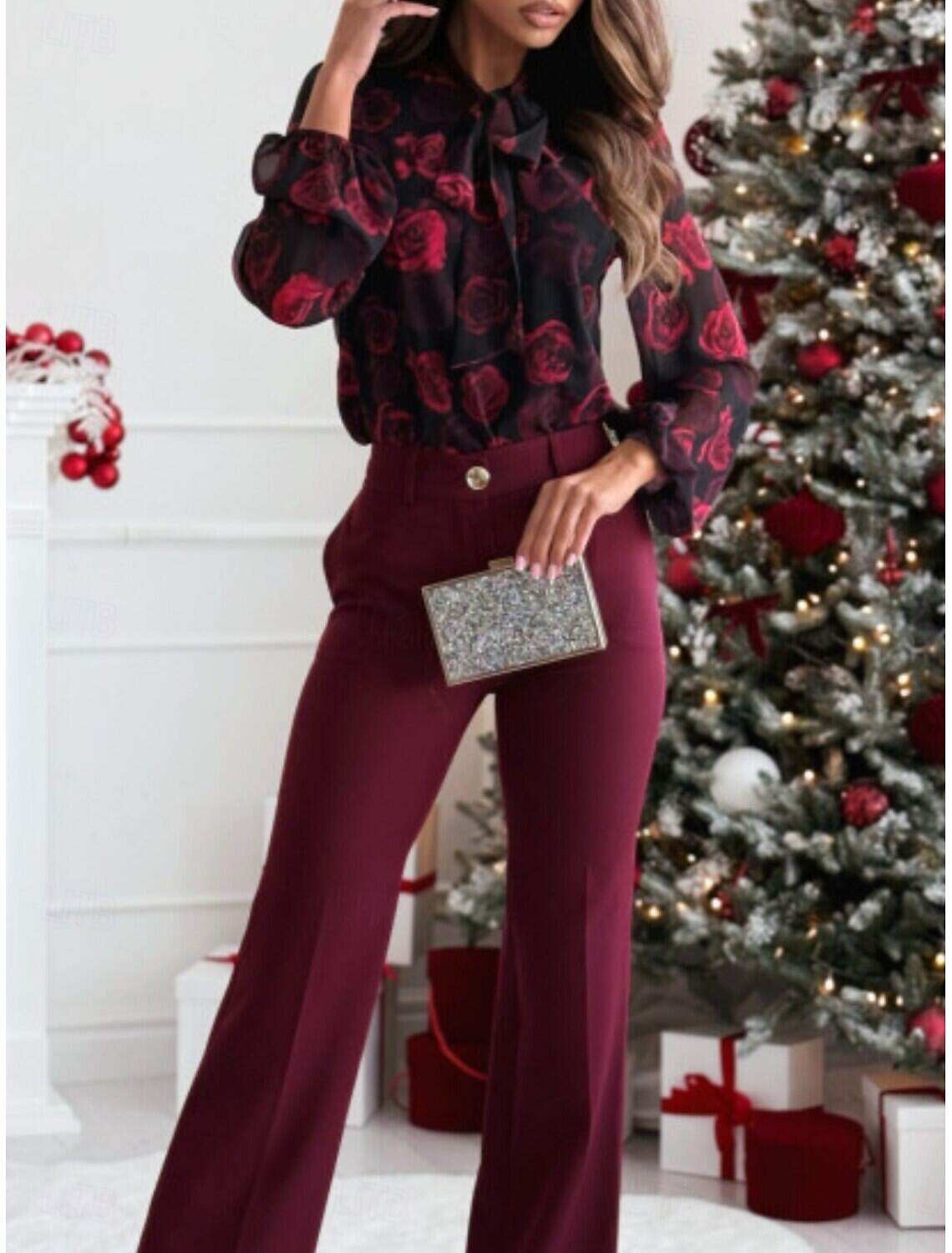 Women's Shirt Blouse Casual Floral Regular Tops Long Sleeve Turtleneck Buttons Print Regular Fit Daily Spring & Fall