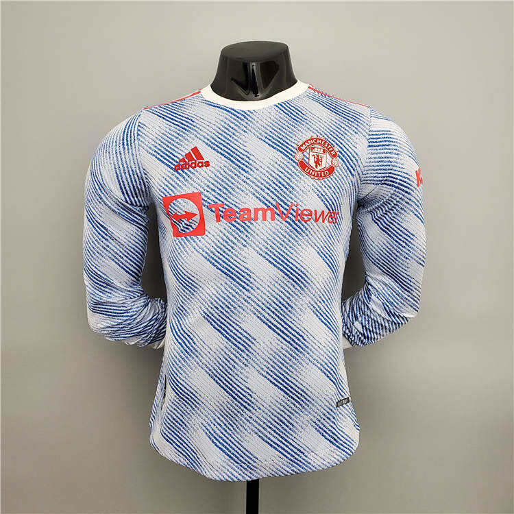 Manchester United 21-22 Away Light Blue Soccer Jersey Football Shirt