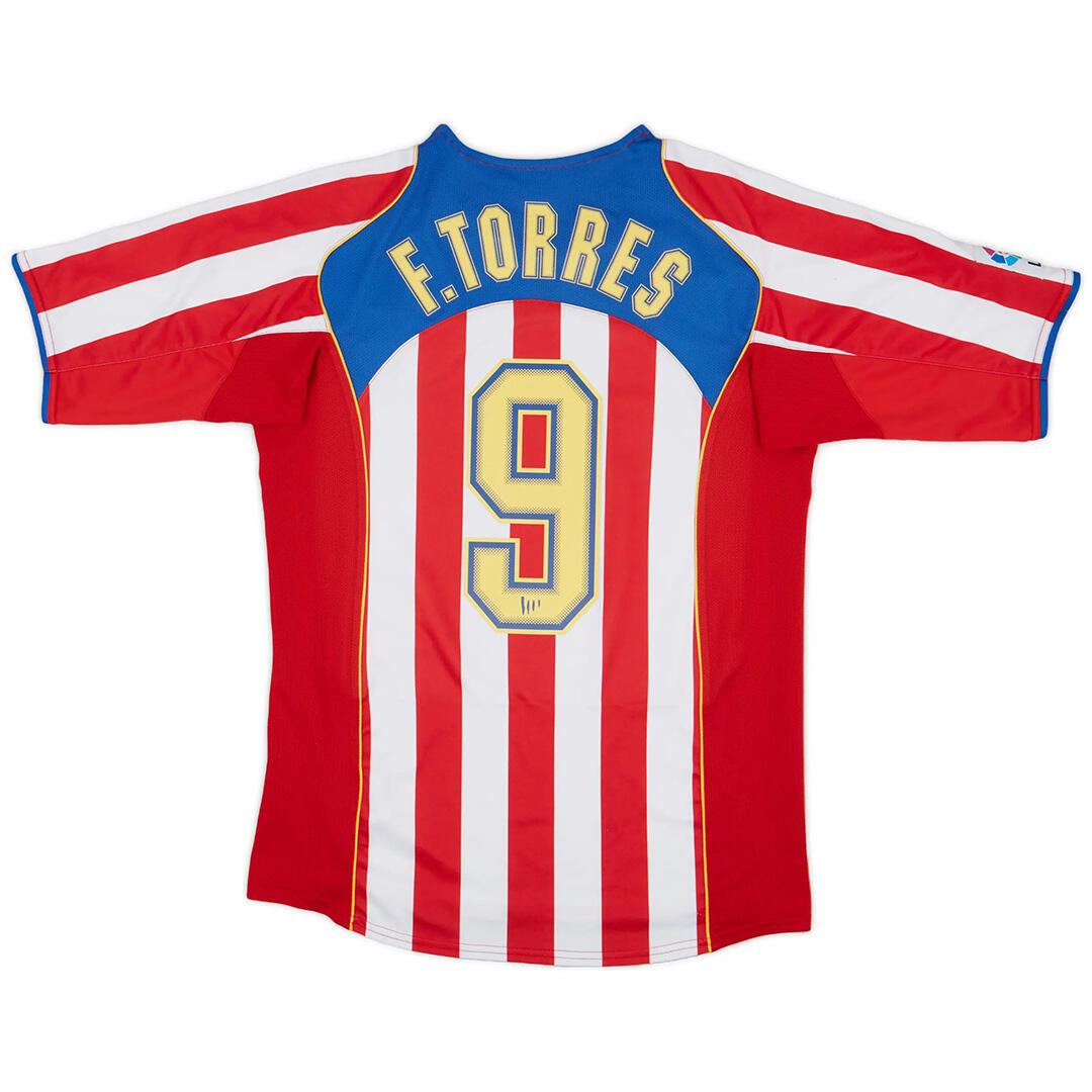 Atletico Madrid 0405 Retro Home Football Shirt 9 Torres - Official
