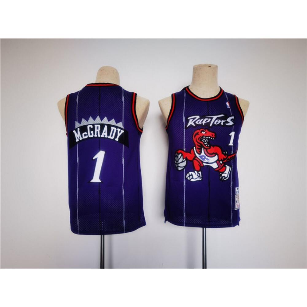 Youth Toronto Raptors #1 Tracy Mcgrady Purple Stitched Basketball Jersey