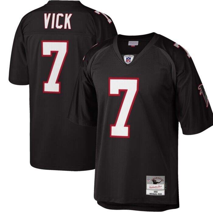 Men's Atlanta Falcons Michael Vick Mitchell & Ness Black B...