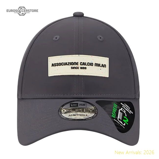 2023-2024 Ac Milan Repreve 9forty Adjustable Cap (dark Grey)