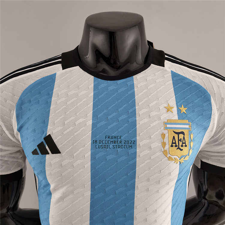 Match Quality Argentina World Cup 2022 Finals Version Soccer Jersey
