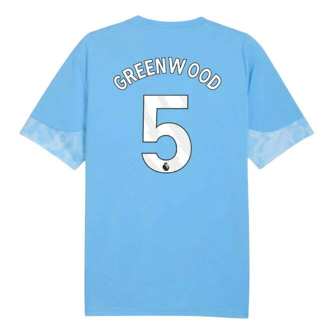 retro 2025-2026 Man City Training Jersey (Light Blue) (Greenwood 5)