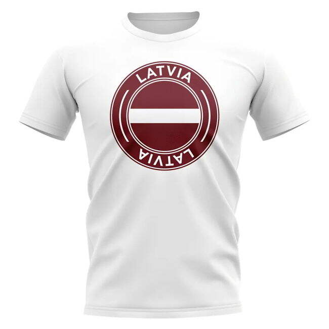 Latvia Football Badge T-Shirt (White)