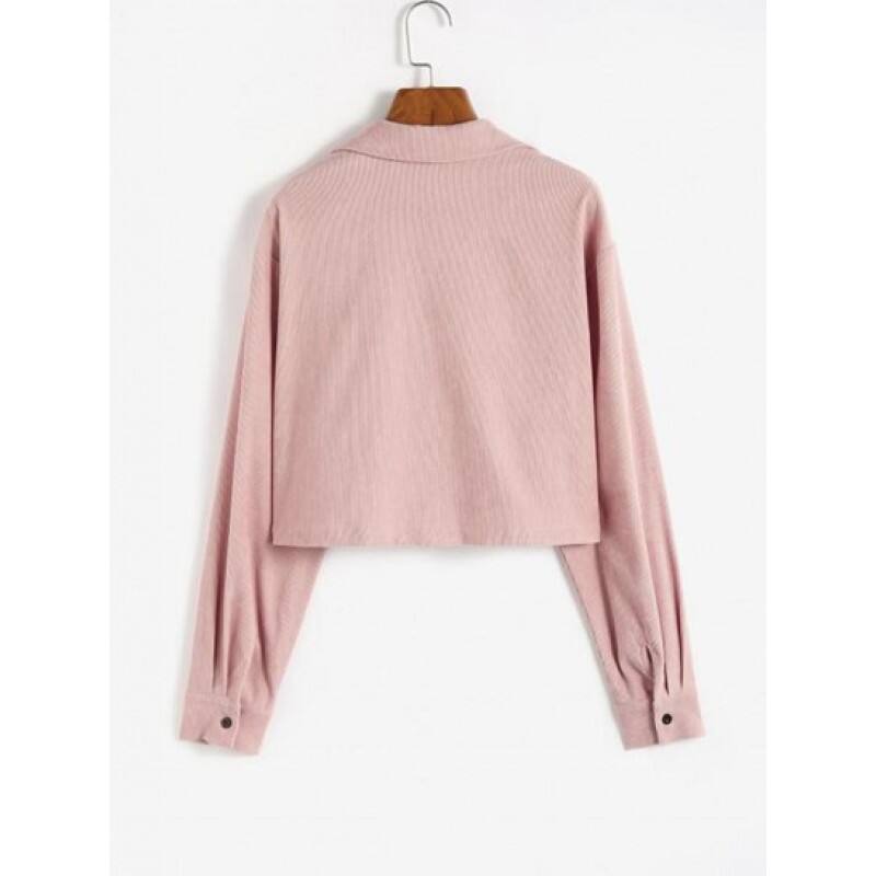 Button Up Solid Corduroy Shirt RG6347