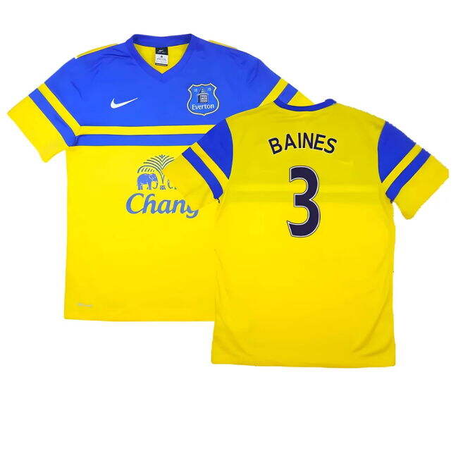 Original Everton Baines 3 2013 Everton 2013-14 Away Shirt (S) ((Exc...