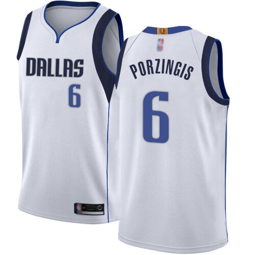 Mavs Kristaps Porzingis #6 Premium 2024 Icon NBA Swingman Jersey White
