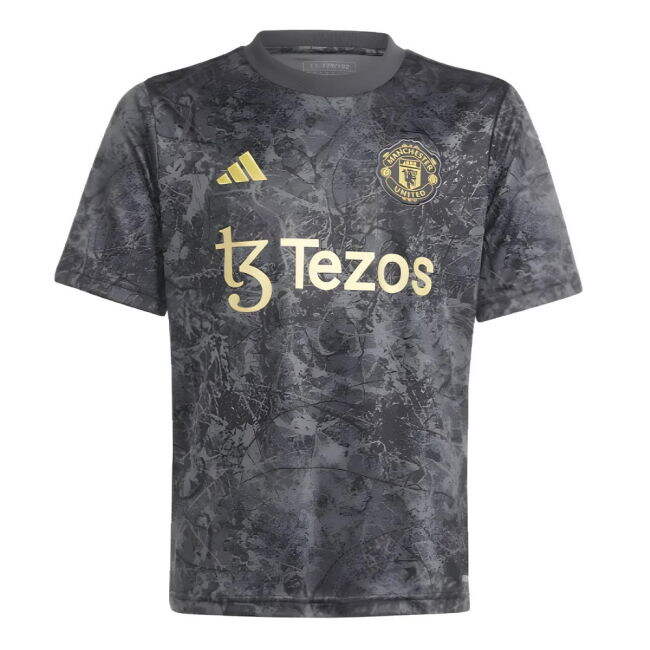 2023-2024 Man Utd Pre-Match Shirt (Black) - Kids
